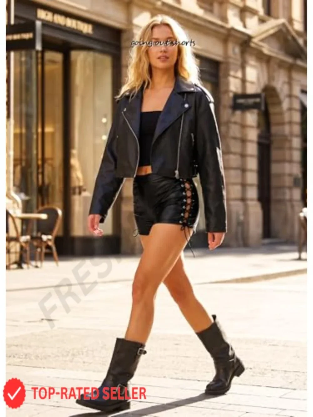 Women's Faux Leather Lace Up High Waist Y2K Going Out Mini Shorts